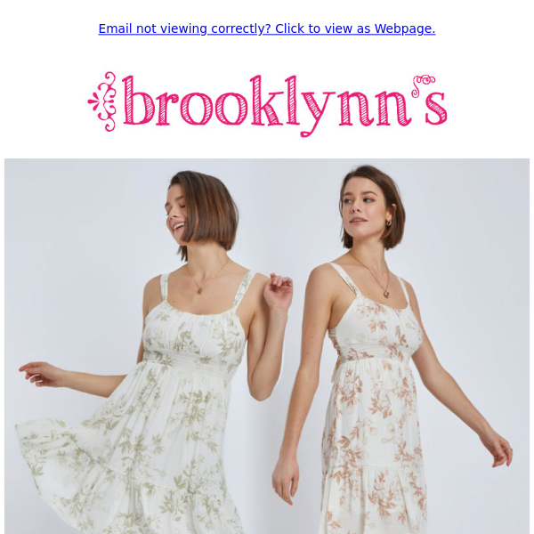 Florals, anyone? Shop in-store or online at www.brooklynns.com.