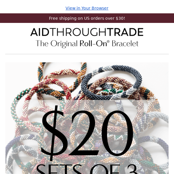 Hurry! $20 Sets of 3 Ends Soon!