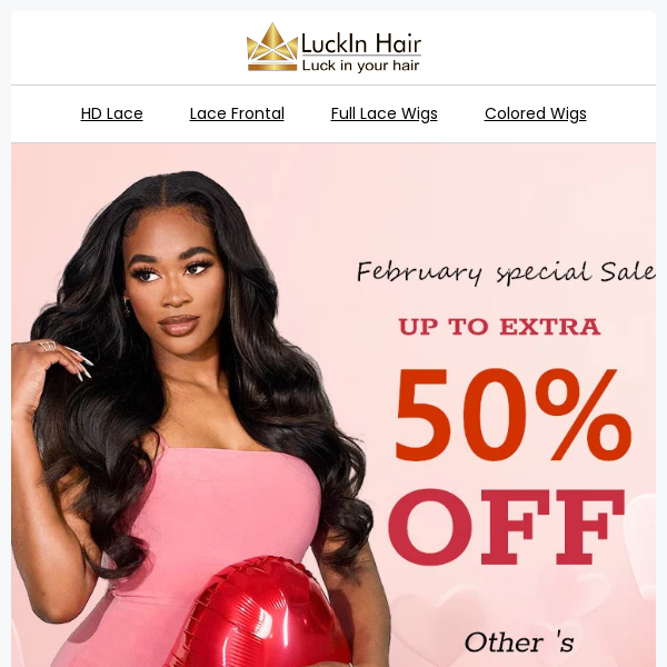 50% off for Valentine's Day