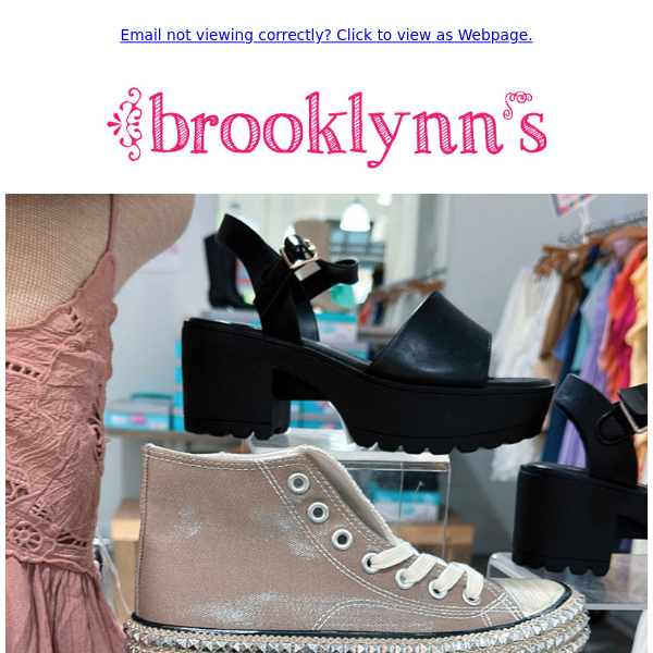 Have you seen these new styles? 👡 👡 +20% OFF shoes today. Shop in-store or online at www.brooklynns.com.