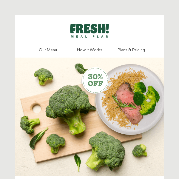 [30% off] Broccoli-rich meals 🥦