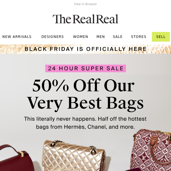 Every bag here is half off - The Real Real