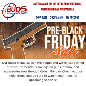 Buds Pre-Black Friday Money Saving Offers Continue!