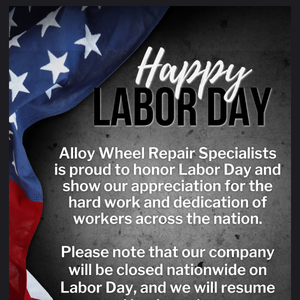 Plan Ahead for Labor Day!