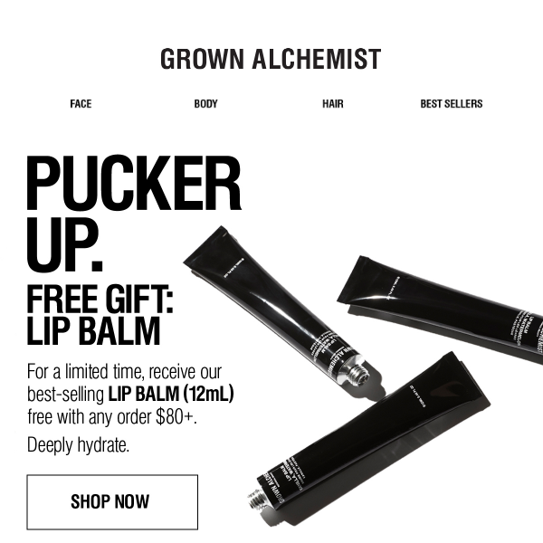 PUCKER UP: Free Lip Balm with Every Order $80+ 💋