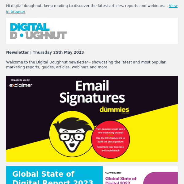 [Newsletter ] Global State of Digital, Email Signature Management + Much More