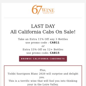 Last Day All Cabs On Sale!