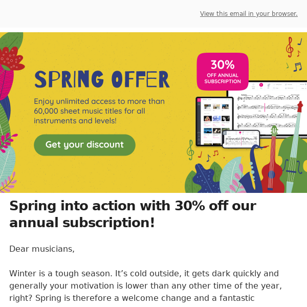 Spring Offer: Save 30% on the Tomplay annual subscription!