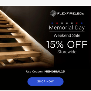 Memorial Day Weekend Sale: 15% OFF Storewide
