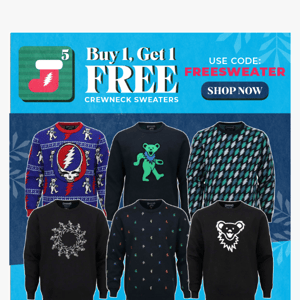 🎁 Day 5: FREE SWEATER! Grateful Dead Sweaters Buy 1 Get 1 FREE ⤵️