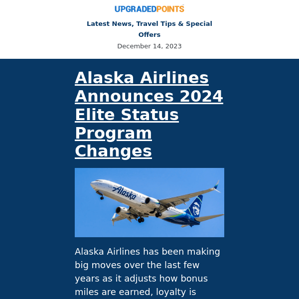 Alaska elite changes, $4 Amtrak sale, status matches, and more news...