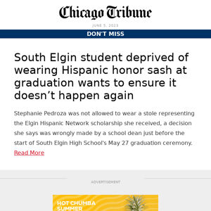 South Elgin student deprived of wearing Hispanic honor sash at graduation