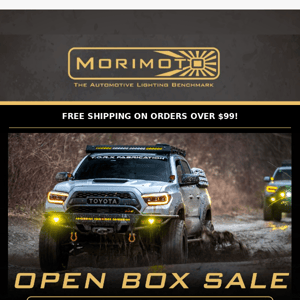 Open box sale! Get 25% off Morimoto lighting.