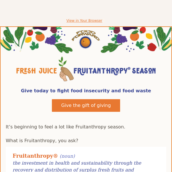 Fresh Juice: Fruitanthropy® Season