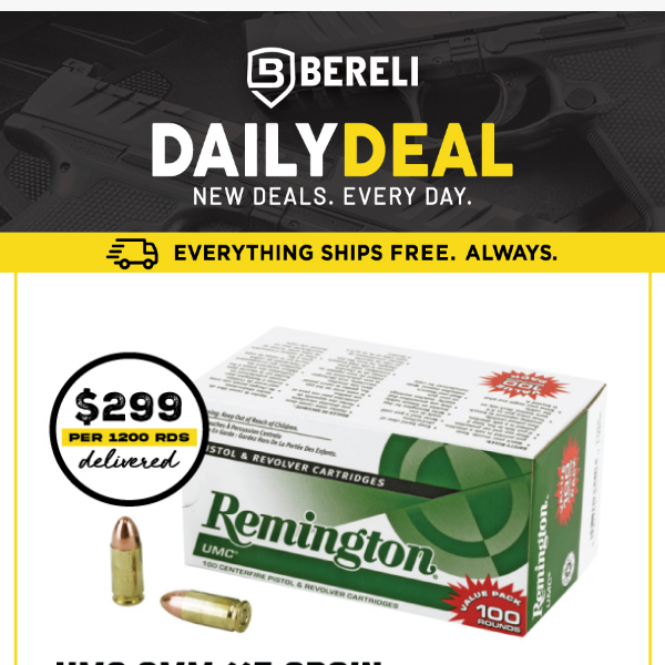 Daily Deal 🔥Remington 9, 1200 Rds. Hot, Come & Get It!