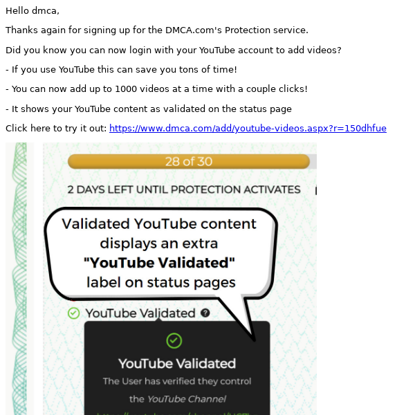 NEW - YouTube content validation and addition