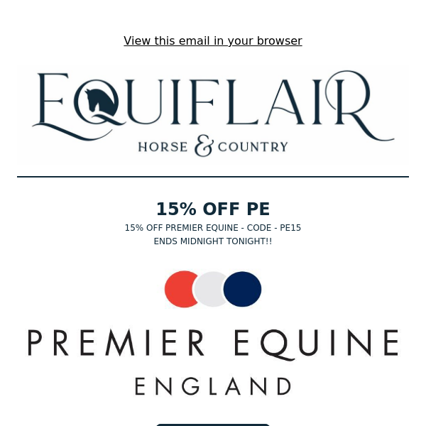 Equiflair Saddlery, 15% Off Premier Equine - Last Chance