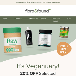 😋 VEGANUARY: 20% OFF These Brands!