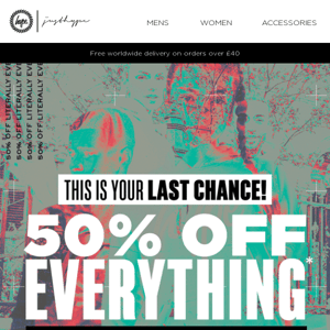 Reminder: 50% off everything* ENDS TODAY!🚨