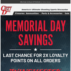Time Is Running Out on 2X Bonus Loyalty Points!