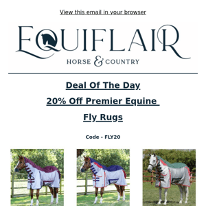Deal of The Day - 20% Off Premier Equine Fly Rugs!