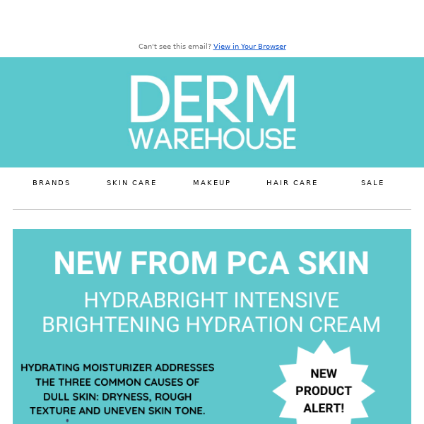 NEW! Lock in hydration with PCA SKIN'S HydraBright Intensive Brightening Cream