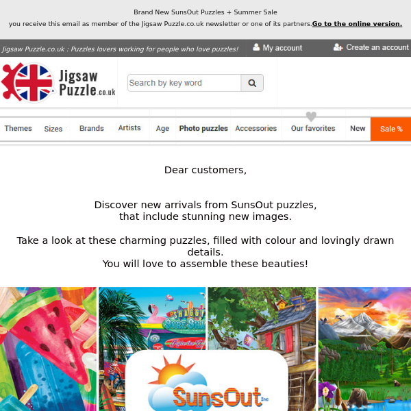 Brand New SunsOut Puzzles + Summer Sale