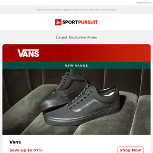 Up to 64% Off: Vans - New Range | Waterproof Jackets | Hiking Footwear | Wilde & King | Flyte Running Clothing