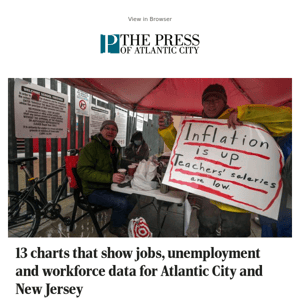 13 charts that show jobs, unemployment and workforce data for Atlantic City and New Jersey