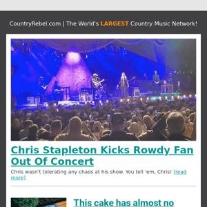 Chris Stapleton Kicks Rowdy Fan Out Of Concert