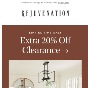 Save even more with an extra 20% off clearance
