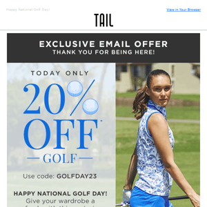 20% Off ALL Golf!