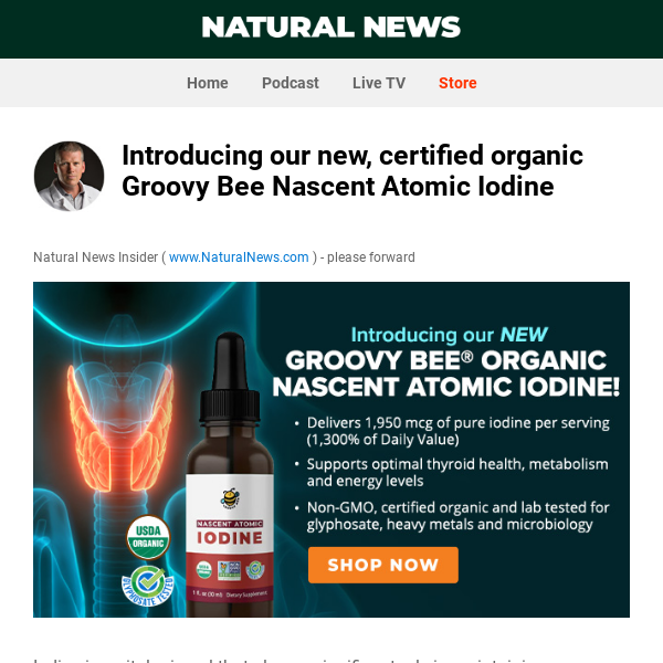 Introducing our new, certified organic Groovy Bee Nascent Atomic Iodine