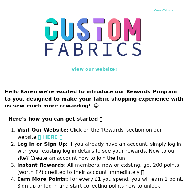 Flamingo Fabrics 🌟 Welcome to Our Rewards Program! 🌟