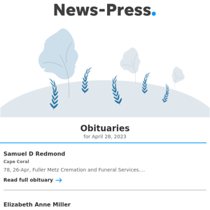Obituaries for April 28, 2023
