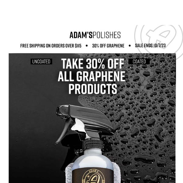 Get 30% Off on All Graphene Products at ADAMSPOLISHES 🚗💨