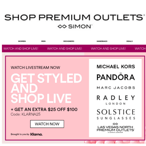 LIVESTREAM: Shop Michael Kors, Pandora, Marc Jacobs & More