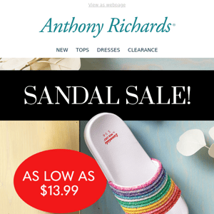 Sandal Sale! As low as $13.99