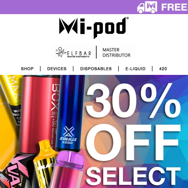 Mi-Pod Online | 15% Sitewide Savings + 30% Off Select Brands