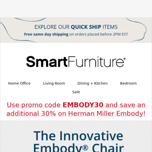 30% Off All Herman Miller Embody Office Chairs!