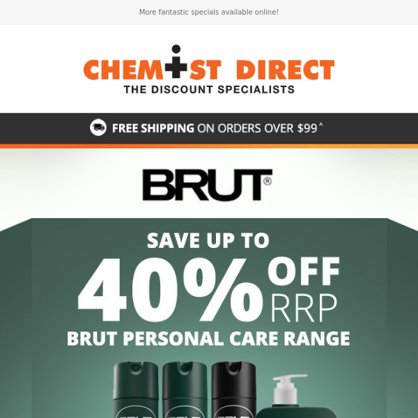 Save big on BRUT - Up to 40% OFF RRP! Plus, Brauer Sleep & Calm, Ki Immune Defence and more!