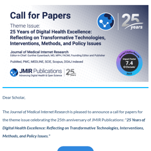 Submit Your Paper for the 25th Anniversary Theme Issue 🎉