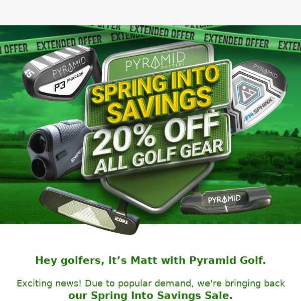 Discount on ALL GOLF GEARS inside!