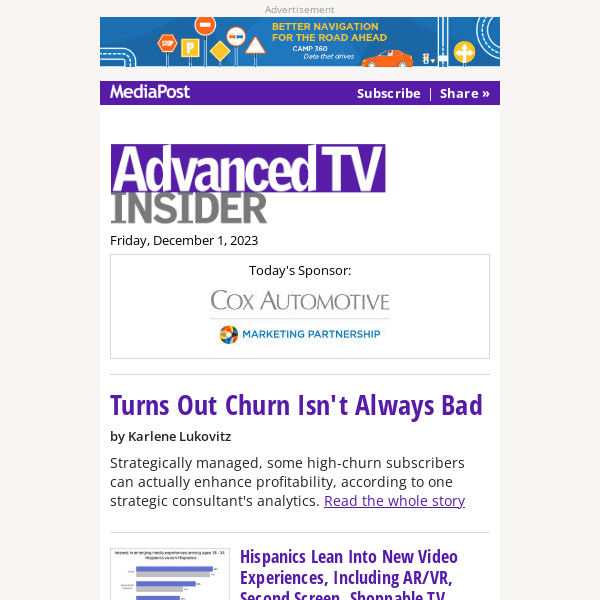 Advanced TV Insider: Turns Out Churn Isn't Always Bad