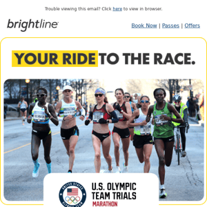 25% off fares to watch the US Olympic Team Trials.