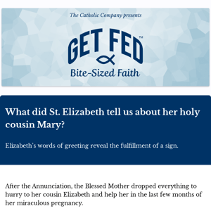 What did St. Elizabeth tell us about her holy cousin Mary?