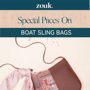 Hey Zouk, Explore unbeatable Deals on Totes & Slings!