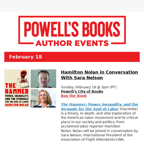 Powell’s Author Events: Erica Berry, Scott Guild, Claire Rudy Foster, and more