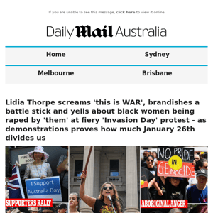 Lidia Thorpe screams 'this is WAR', brandishes a battle stick and yells about black women being raped by 'them' at fiery 'Invasion Day' protest - as demonstrations proves how much January 26th divides us