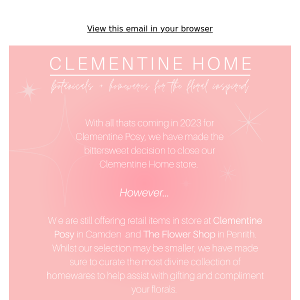 A Clementine Home Store Update